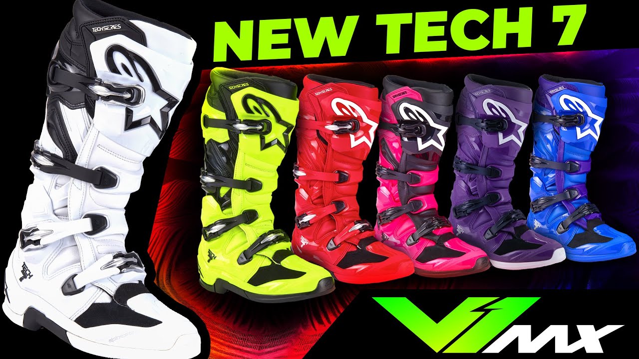 Alpinestars Tech 7 Crosslaarzen - Zwart / Fluo Rood