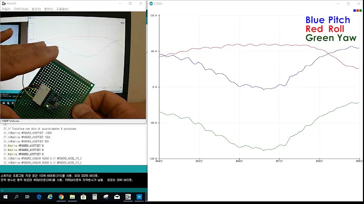 MPU6050 Quaternion(Applied MadgwickAHRS Filter) Pitch Roll Yaw