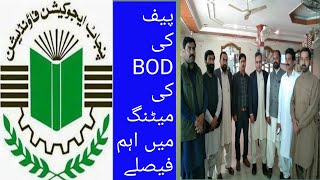 Decisions At Pefs Bod Meeting