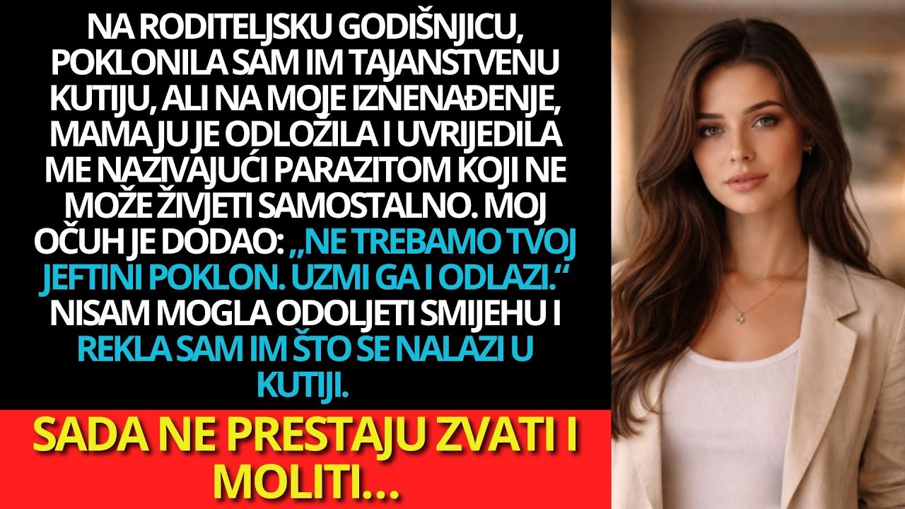 Roditelji su me nazvali 'parazitom' na godišnjicu — sve dok nisu otvorili kutiju