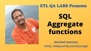 SQL Aggregate functions | SQL Tutorial | Usage of min(), max(),count(),sum() & avg() function