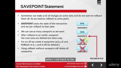 Oracle SQL : Become a Certified SQL Developer From Scratch! : SAVEPOINT Statement