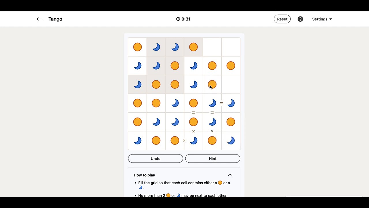 LinkedIn Tango Answer Today – Puzzle #520 | 11 March 2026