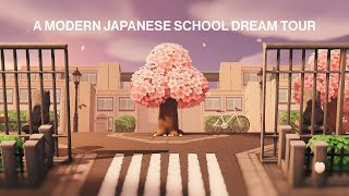 The Most Beautiful Modern Japanese School Island Dream Tour Animal Crossing New Horizons