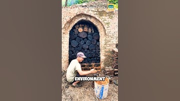 How to turn hundreds of tons of wood into charcoal. #charcoal #CharcoalProcessing #shorts #lumifarm