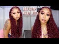 MUST HAVE Deep Wave 99J Burgundy Wig 🔥 | Lace Frontal Install + Initial Review ft. Wiggins Hair