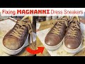 Fixing Stained Magnanni Dress Sneakers with dye & polish