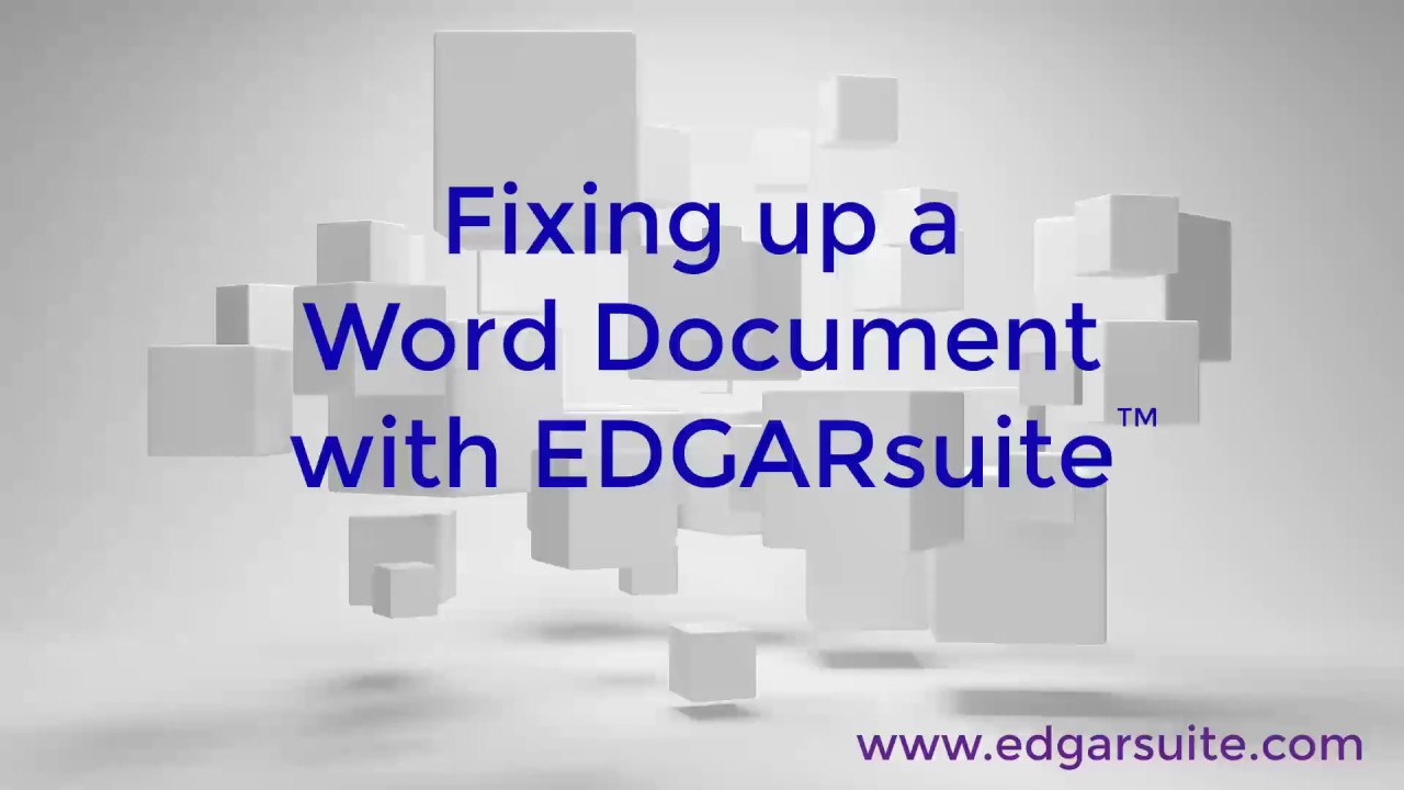 Preparing a professional-looking SEC EDGAR filing using EDGARsuite™