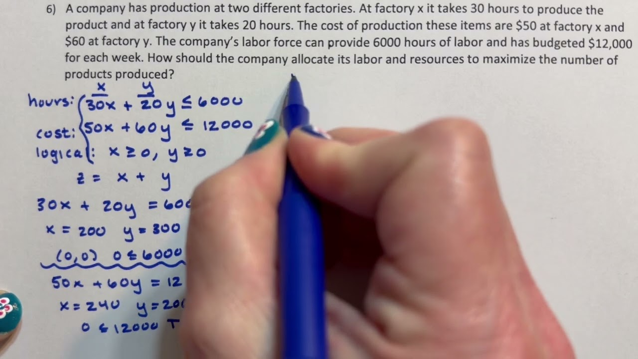 Linear Programming - An Application - YouTube