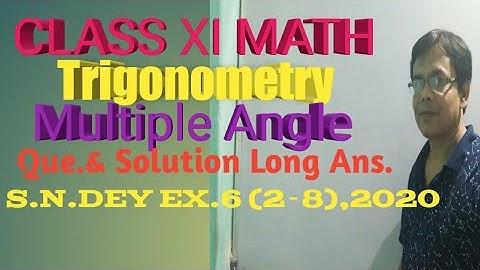 Class11 Math,Trigonometry:Answer key of multipe angles