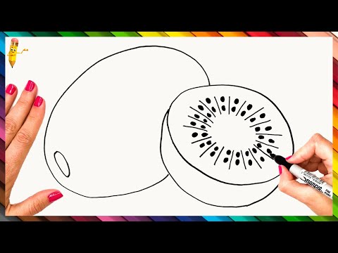 How To Draw A Kiwi Step By Step ???? Kiwi Drawing Easy