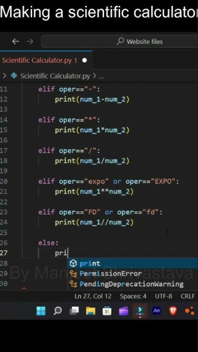 Making a scientific calculator using python.... | #notyourtypeedits # ...