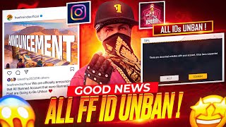 Good News For Free Fire Player 😍 All Free Fire BAN I'D UNBAN || How to Unban Free Fire Account