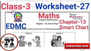 EDMC Class 3 Worksheet 27 Maths Chapter 13 Smart Chart Class 3rd fully solved answers |Padho India