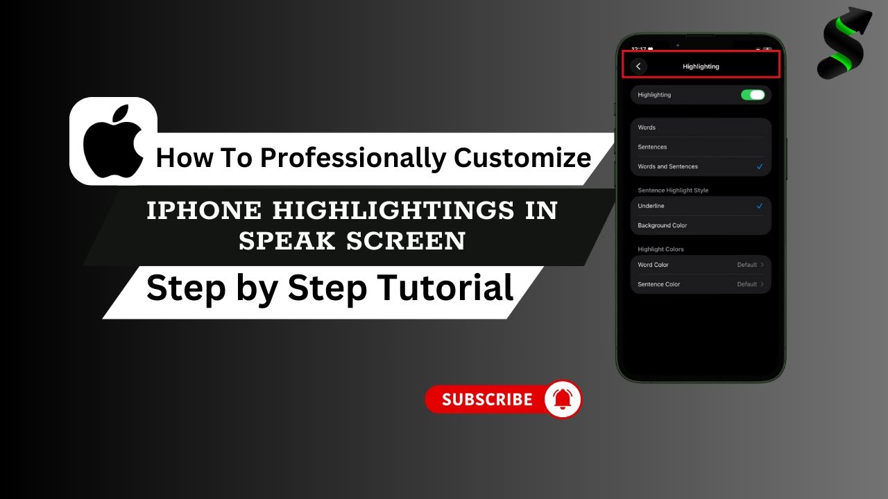 How to Customize Highlights in Speak Screen on iPhone (Easy Accessibility Trick!)