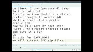 Install Android studio on linux opensuse with Oracle JDK