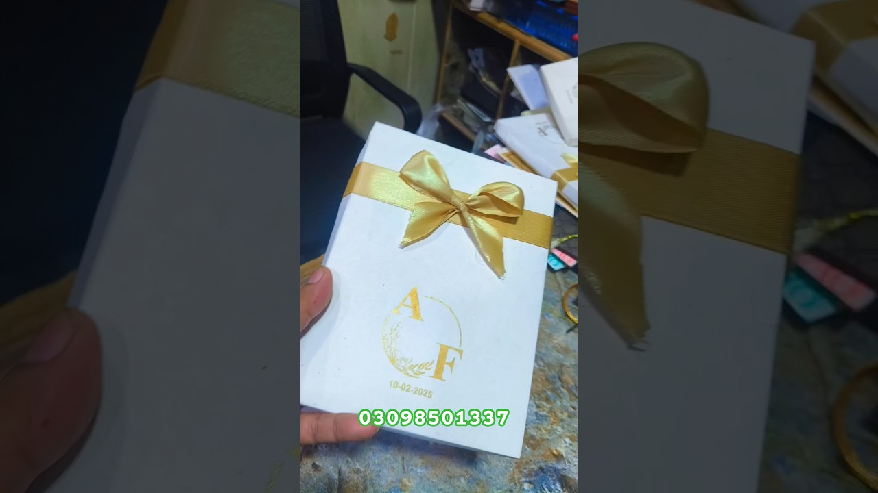 Golden Acrylic sheets wedding cards 