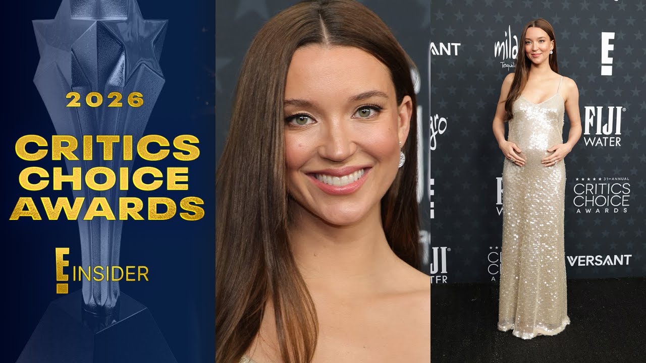 Justin Theroux’s Pregnant Wife Nicole Brydon Bloom Shows Off Baby Bump | Critics Choice Awards 2026