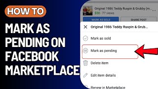 How to Mark as Pending on Facebook Marketplace