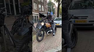 Yoshi and his cool BMW R80 scrambler @rustygoldamsterdam