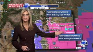 Winter storm warning S & W of Denver
