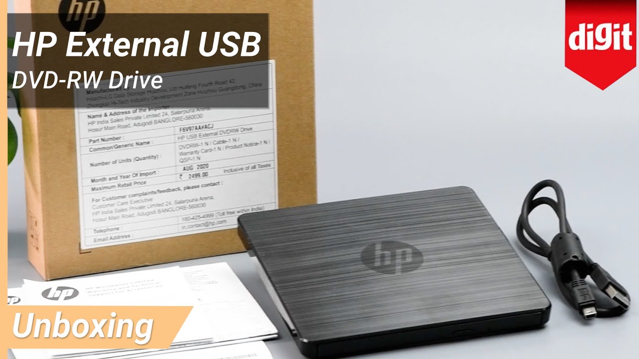 HP USB External DVDRW Drive, Number Of Ports Pins: 1, Model Name/Number:  F6V97AA at Rs 2199/piece in Madurai