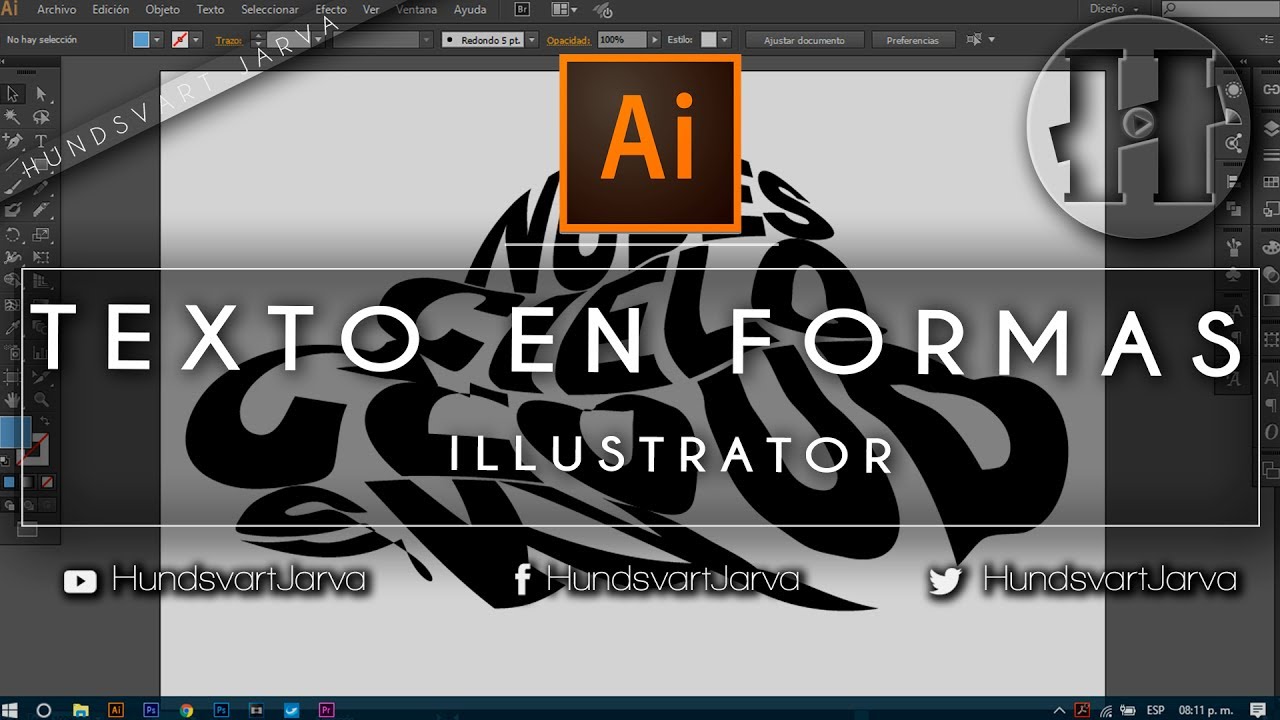 AJUSTAR TEXTO EN FORMAS | TUTORIALES ILLUSTRATOR @HundsvartJarva - YouTube