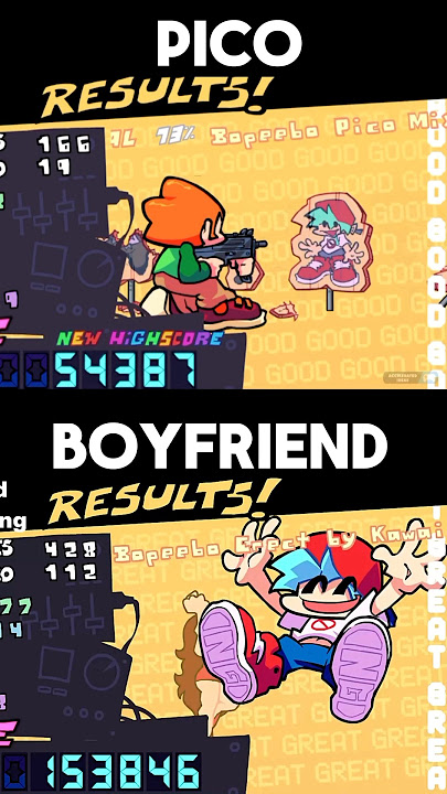 FNF Result Screen Pico VS BF Comparison!