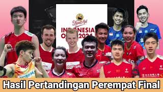 Hasil Pertandingan Perempat Final Kapal Api Indonesia Open 2024 | Indonesia menyisakan 1 wakil di SF