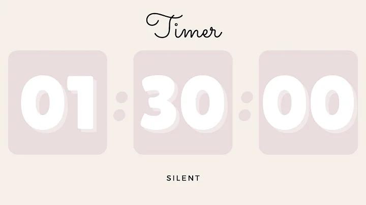 🤍 1 Hour 30 Minutes Silent Timer with Cute Ending Alarm | Beige Timer