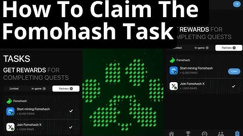 Paws FomoHash Minning | How To Claim The FomoHash Task +6,000🐾| Todays Partnered Paws Task.#paws