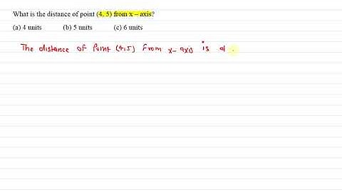 What is the distance of point (4, 5) from x – axis