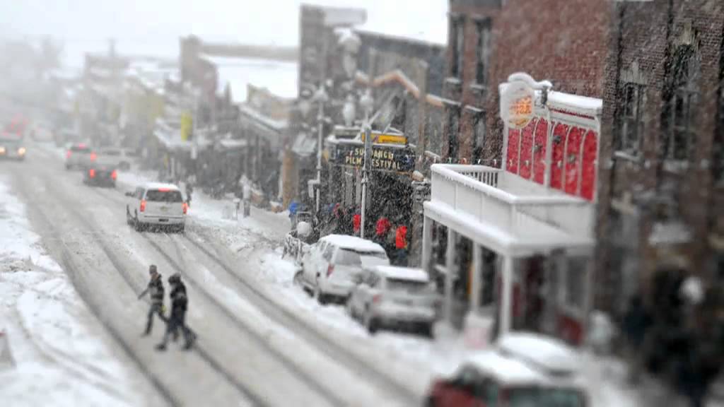 The Snowy Egyptian Theatre on Main St. - Sundance Film Festival 2012