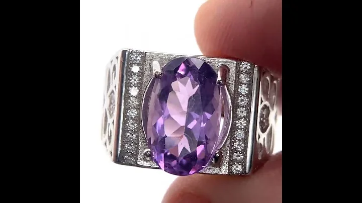 Amethyst 3.45ct White Gold Finish Solid 925 Sterling Silver Ring - DayDayNews