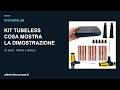 Video: Kit riparazione pneumatici tubeless 25 pezzi per auto e moto, con strisce, mastice e custodia