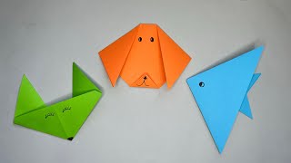 Easy and quick paper crafts: fox, dog and bird