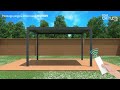 Vidéo: Pergola motorisée bioclimatique alu Cheverny 4x4m 44N anthracite avec kit LED - 16m2