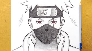 How to draw Kakashi hatake with Sharingan step by step for beginners || Easy anime drawing ideas