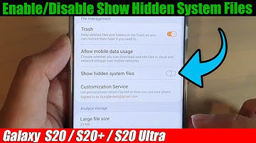 Galaxy S20/S20+: How to Enable/Disable Show Hidden System Files
