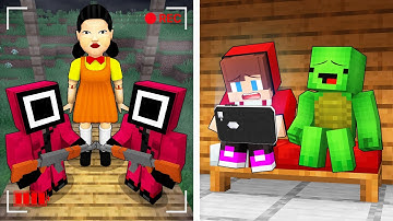 JJ and Mikey Got SQUID GAME on a Hidden Camera in Minecraft - Maizen