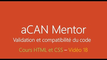 [aCANMentor] HTML5 et CSS3 - Validation et compatibilité du code - Chapitre 18 en wolof