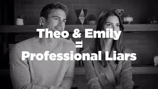 Theo James and Emily Ratajkowski describes their characters in Lying and stealing