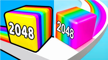 Happy Cubes 2048 (vs) Infinity Run 2048: Jelly Cube - ASMR Gameplay (Max Level) New Update