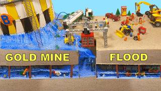 LEGO FLOOD GOLD MINE  - DANGEROUS WATER CISTERN and the LOST DYNAMITE - DISASTER Action MOVIE ep 67