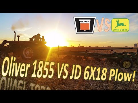 Oliver 1855 Turbo Diesel VS John Deere 6X18 Plow