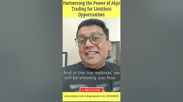 Algo Trading Webinar | DINOJ DAMODAR