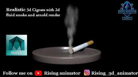 Creating realistic cigarette in 3d Maya with 2d smoke fluid also Arnold render.