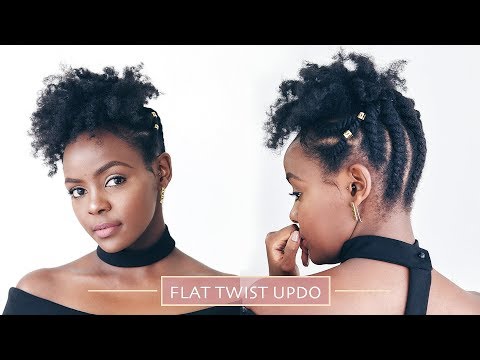 Natural Hair Simple Flat Twist Updo Youtube