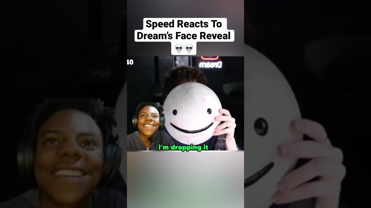 Speed Reacts To Dream’s Face Reveal 💀 #ishowspeed #shorts #funny #dream