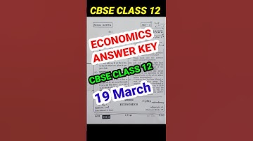 Economics Answer Key Cbse Class 12 | 19 March Exam #shorts #shortsfeed #cbse #exam